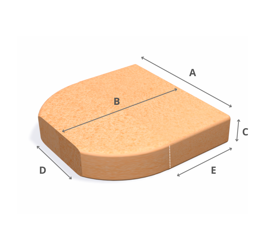 Espuma Semicircular Recta Espuma Semicircular Recta